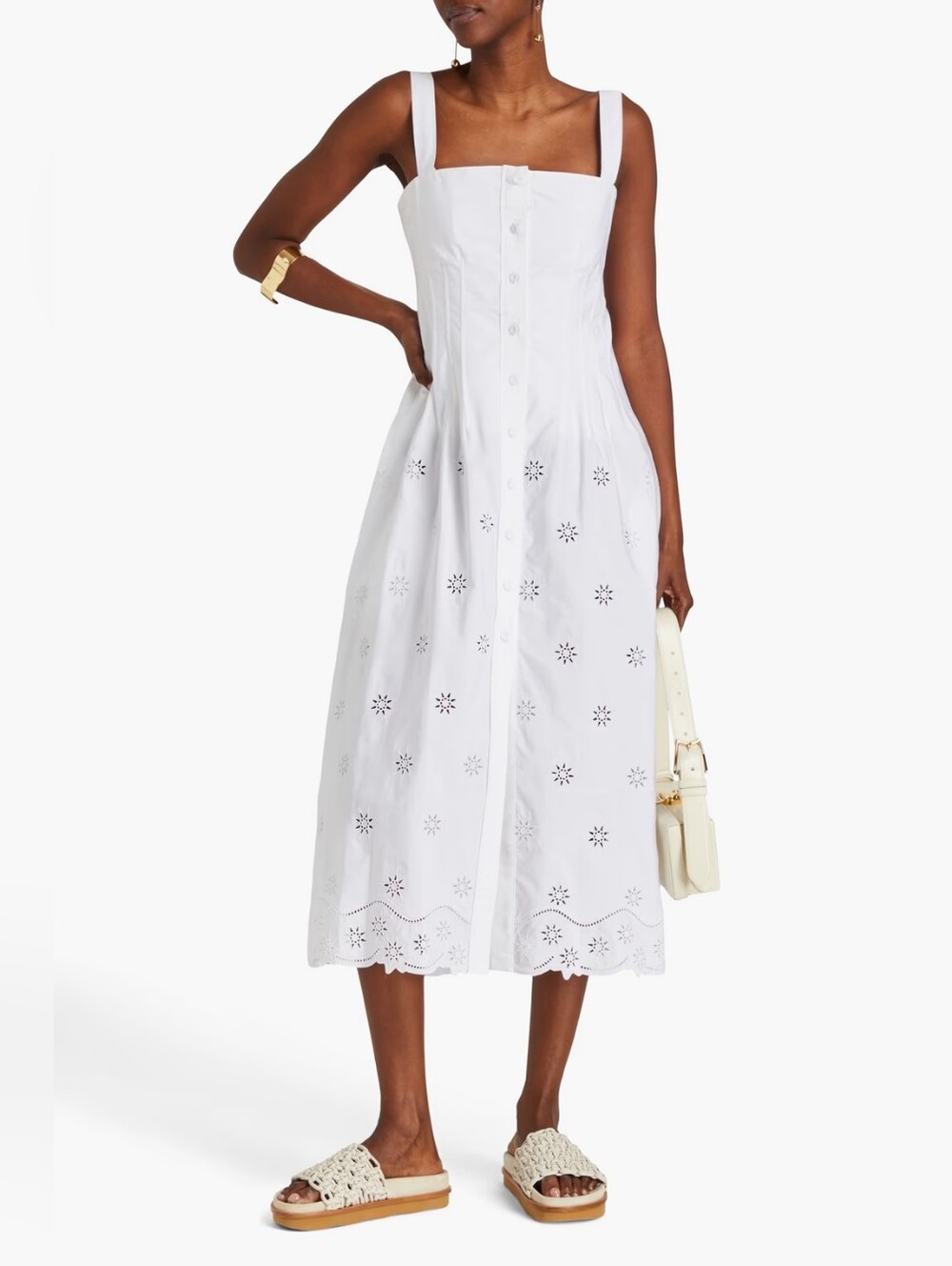 Chloé White Akanjo Edition Pinafore Midi Dress size XS(34) BNWT with marks - Picture 1 of 16